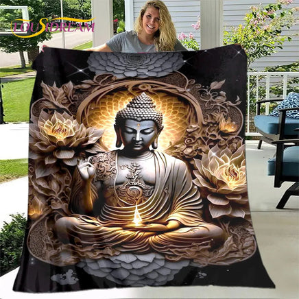 Buddha Sakyamuni Buddhism Faith Religion Soft Plush Blanket, Flannel Blanket Throw Blanket for Living Room Bedroom Bed Sofa Pray