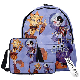 Trendy Popular Funny sundrop fnaf 3D Print 3pcs/Set pupil School Bags Laptop Daypack Backpack Inclined shoulder bag Pencil Case Lusy Store