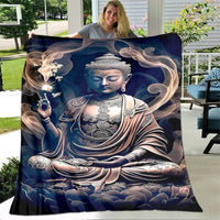Buddha Sakyamuni Buddhism Faith Religion Soft Plush Blanket, Flannel Blanket Throw Blanket for Living Room Bedroom Bed Sofa Pray
