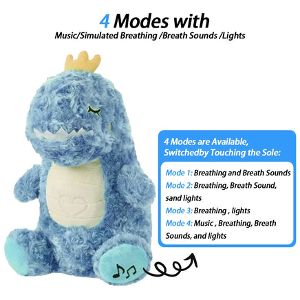 Elephant Plush Toy – Soothing Breathing Companion – Music & Light – Lusy Store Blue Dinosaur 10"-13"