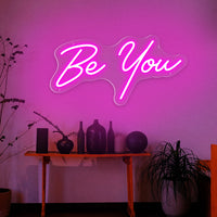 Lusy Store LLC Be You LED Neon Sign, USB Energy Saving Power Supply Indoor and Outdoor Room Wall Hanging Decorative Lights Neon Sign