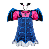2024 halloween Costumes Kids Girls Cosplay Clothing The Nightmare Before Christmas Children Princess Sally With Bag Suit 2-10T 3pcs vampire set