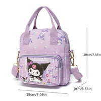 Cute Sanrio Hello Kitty Leather Women's Messenger Bag Cartoon Kuromi Melody Cinnamoroll Versatile Student Shoulder Crossbody