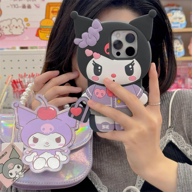 Handbag Hello Kitty Kuromi For iPhone 16 15 14 13 12 11 Pro Max Silicone Soft Cover Case Lusy Store