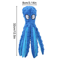 Interactive Pet Plush Toy, Cartoon Octopus with Fish Skin & Squeaky Sound, Chew Toy for Dogs & Cats