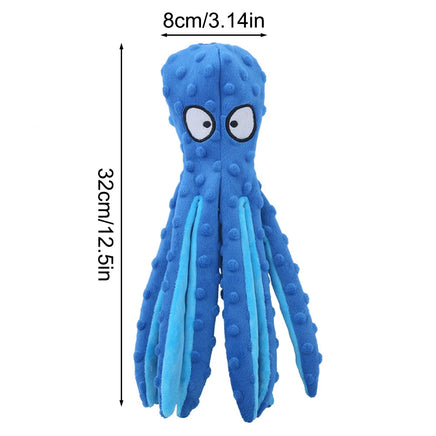 Interactive Pet Plush Toy, Cartoon Octopus with Fish Skin & Squeaky Sound, Chew Toy for Dogs & Cats