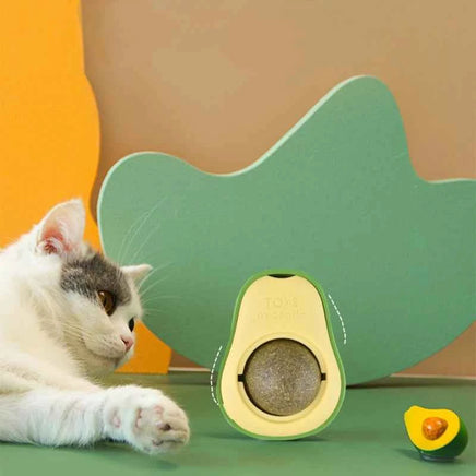 Natural Catnip Wall-Mounted Ball for Cats, Rotatable & Lickable, Healthy Teeth Cleaning & Scratching Toy