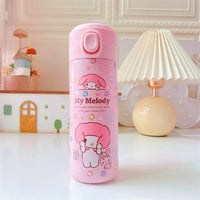 Sanrio Hello Kitty Kuromi Melody Cartoon Stainless Bounce Cup Creative Trending Student Water Bottle Large Capacity Thermos Cup 9 420ML