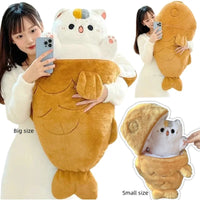Lusy Store LLC Taiyaki Cat Plush Toy &ndash; Soft Stuffed Animal Pillow &ndash; 38cm/75cm Plush