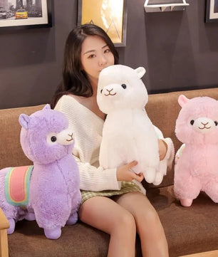 Lusy Store LLC Creative Saddle Alpaca Plush Toy Cute Cartoon Animal Doll Soft Stuffed Home Decoration Kids Birthday Christmas Gift Plush