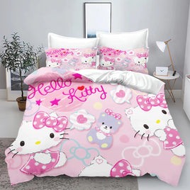 Sanrio, Hello Kitty 3D Children'S Printed Cute Cartoon100% Polyester Bedding Set Duvet Cover Set Bedding Sets Anime Home 11