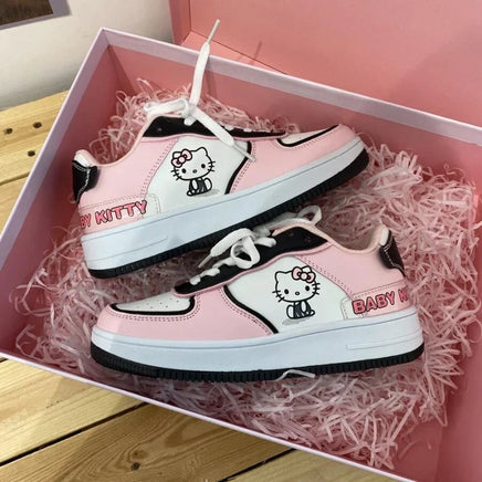 Hello Kitty Cute Pink Sneakers for Women - Harajuku Skateboard Shoes
