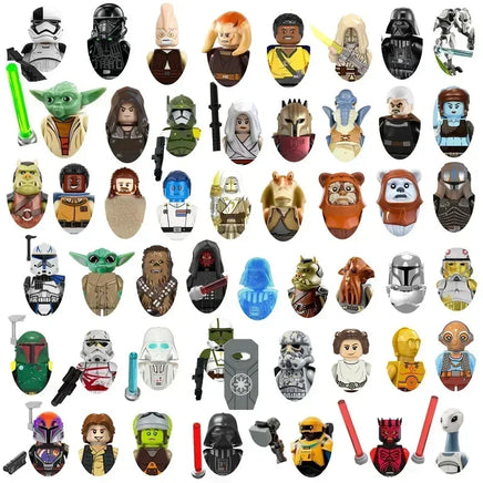 Star Wars Mandalorian Mini Robot Figure Toy - Han Solo, C-3PO, Leia, Darth Vader, Boba Fett Blocks