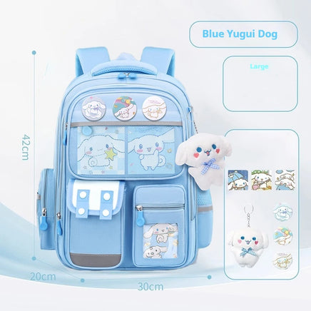 Cinnamoroll Large-Capacity Cartoon Children'S Backpack Kuromi My Melody Pochacco Cute Anime Children'S School Bag Set Large size A2