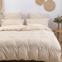 Tufted Duvet cover，3pcs 100% Microfiber Bedding Cover Sets  All-Seasons Soft Comforter Cover Skin-Friendly Lusy Store
