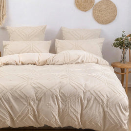 Tufted Duvet cover，3pcs 100% Microfiber Bedding Cover Sets  All-Seasons Soft Comforter Cover Skin-Friendly Lusy Store