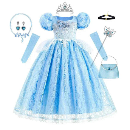 Cinderella Dress For Girls Kids Party Cosplay Halloween Costumes Kids Birthday Princess Dress Up Clothes Dress3