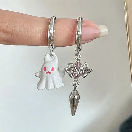 New Halloween Skull Skeleton Drop Earrings for Women Fashion Punk Charm Ghost Spider Web Dangle Earrings Jewelry Gift ER23Y0676-2
