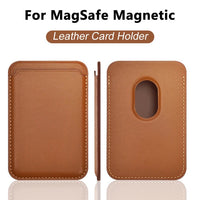 For Magsafe Magnetic Wallet Phone Case For iPhone 14 13 12 Pro Max Leather Card Holder Bag Brown