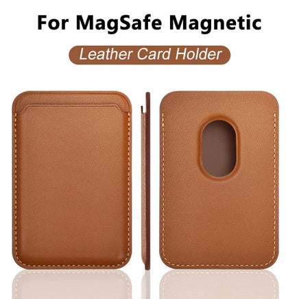 For Magsafe Magnetic Wallet Phone Case For iPhone 14 13 12 Pro Max Leather Card Holder Bag Brown