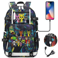 New Sprunki Print USB Boys Girls Kids Book Bags Large Capacity Teenagers Schoolbags Women Men Laptop Travel Backpack Picture Color 9 18 Inch