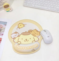 Kawaii Sanrio Mouse Pad With Wrist Rest Non-slip Rubber Computer Pad Anime Kuromi Cinnamoroll My Melody Cute Cartoon Girl Gifts H