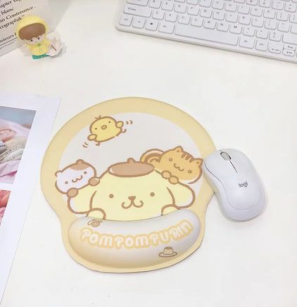 Kawaii Sanrio Mouse Pad With Wrist Rest Non-slip Rubber Computer Pad Anime Kuromi Cinnamoroll My Melody Cute Cartoon Girl Gifts H