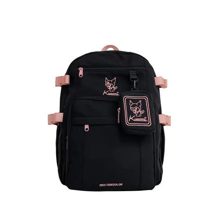 Sanrio Hello Kitty New Fashion Backpack Large Capacity Student Schoolbag High Quality Fashion Trend Leisure Student Backpack Black-Pink 30x20x39cm