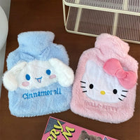 Lusy Store 500ml Sanrio Plush Hot Water Bag Kawaii Hello Kitty Kuromi Cinnamoroll Melody Reusable Heating Hot Water Bottle Christmas Gift 