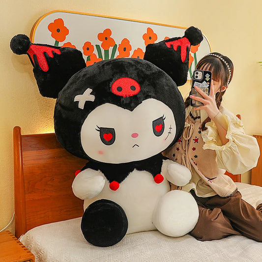 Lusy Store LLC Dark Devil Kuromi Doll Plush Toy Cute Girl Large Plush Pillow Children's Gift Plush