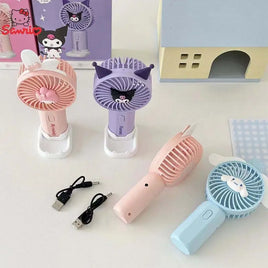 Lusy Store LLC Sweet Mini Fan Cartoon Cinnamoroll Hello Kitty Kuromi Melody Small Fan Fan