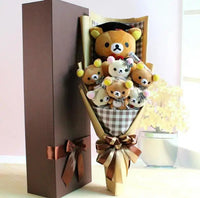 Graduate Teddy Bear Stuffed Animal Plush Toy Lover Rilakkuma With graduation Flower Bouquet Gift Box Birthday Graduation Gifts 6 NO box