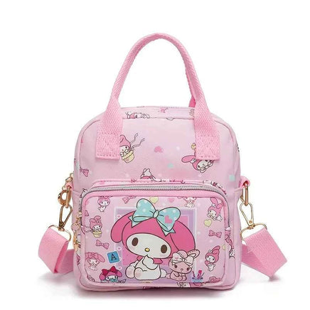 Cute Sanrio Hello Kitty Leather Women's Messenger Bag Cartoon Kuromi Melody Cinnamoroll Versatile Student Shoulder Crossbody Melody