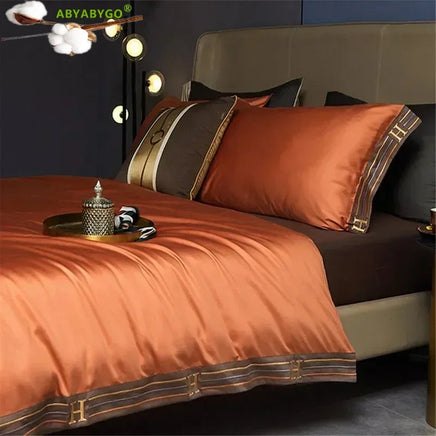 Luxury 160S Egyptian Cotton Bedding Set, Duvet Cover, Bed Sheet & Pillowcases - King Size Comforter Bedding Sets Lusy Store