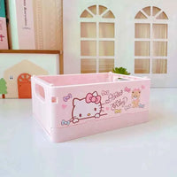 Sanrio Kawaii Hello Kitty My Melody Kuromi Cinnamoroll Desktop Storage Box Foldable Stackable Cosmetic Organizer Desktop Storage 5