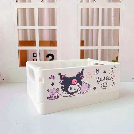Sanrio Kawaii Hello Kitty My Melody Kuromi Cinnamoroll Desktop Storage Box Foldable Stackable Cosmetic Organizer Desktop Storage 2