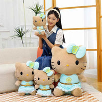 Sanrio Hawaii Vacation Hello Kitty Plush Toys Kawaii Princess KT Cat Stuffed Doll Comfortable Room Decoration Birthday Gift
