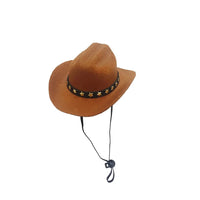 Pet Hat Cat Cowboy Hat Funny Retro Adjustable Cowboy Hat for Dogs Cats Pet Photo Prop Halloween Decor Cat Accessories Brown star