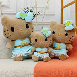 Sanrio Hawaii Vacation Hello Kitty Plush Toys Kawaii Princess KT Cat Stuffed Doll Comfortable Room Decoration Birthday Gift