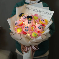 Pink Star Kirby Plush Bouquet Stuffed Plush Flower Bouquet Room Decor Girl Friend Birthday Gifts 6pcs