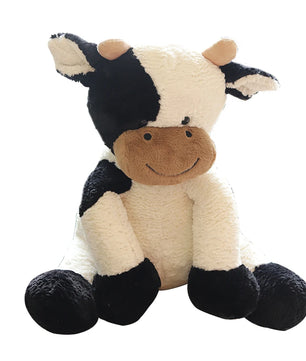 Lusy Store LLC Sitting Milk Cow Year Plush Toys Lifelike Stuffed Animal Doll Cute Appease Cattle For Children Kids Christmas Gift Plush