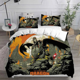 How to Train Your Dragon Bedding Sets Comforter Quilt Bed Cover Duvet Cover Pillow Case 2-3 Pieces Sets Bedroom Decoration Lusy Store