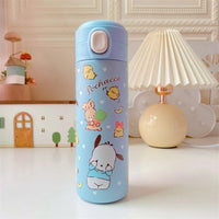 Sanrio Hello Kitty Kuromi Melody Cartoon Stainless Bounce Cup Creative Trending Student Water Bottle Large Capacity Thermos Cup 14 420ML