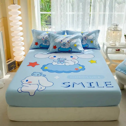 Hello Kitty Fitted Sheet Bed Cover Nonslip Mattress Cover Soft Bedding Brushed Protector A