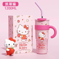 Sanrio Hello Kitty 700/1200ml Stanley Cup Large Capacity Cute Straw Insulated Cup My Melody Cartoon Child Stainless Cup Gift HelloKitty 1200ML