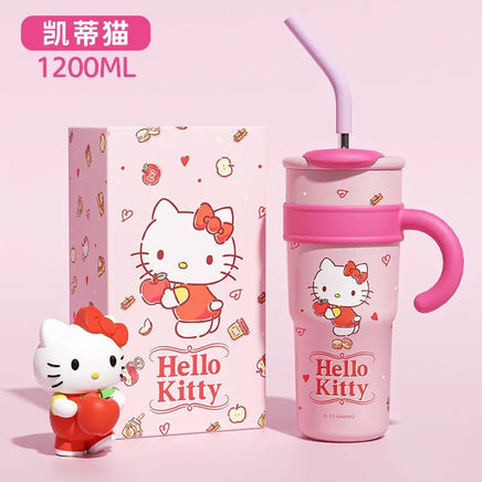 Sanrio Hello Kitty 700/1200ml Stanley Cup Large Capacity Cute Straw Insulated Cup My Melody Cartoon Child Stainless Cup Gift HelloKitty 1200ML
