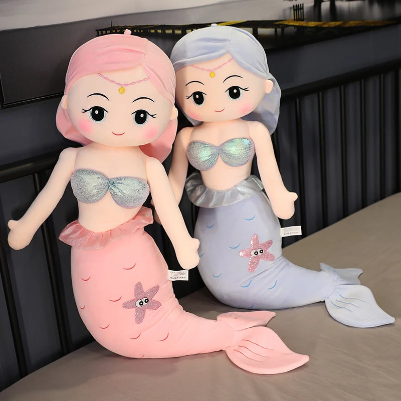 Lusy Store LLC Mermaid Plush Toys Soft Animal Pillow Stuffed Toy Princess Dolls Children Boys and Girls Birthday Gifts Decor Plush