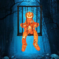2025 April Fool's Day Prisoner Skull Ornament Induction Light Sound Electric Decoration Haunted House Holiday Party Prank Props xiqingnangua