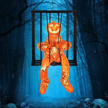 2025 April Fool's Day Prisoner Skull Ornament Induction Light Sound Electric Decoration Haunted House Holiday Party Prank Props xiqingnangua