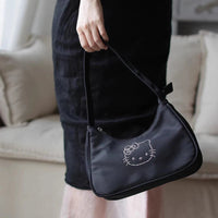 Kawaii Hello Kitty Diamond Tote Sanrio KT Handbags Dumpling Handbags Fashion Shoulder Armpit Bags Women's Satchel Backbags Gifts
